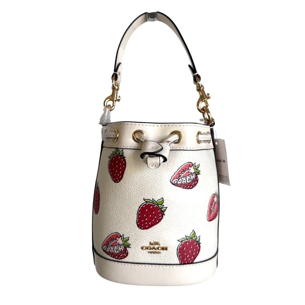 Coach Women's Mini Bucket Crossbody Bag in Strawberry NWT